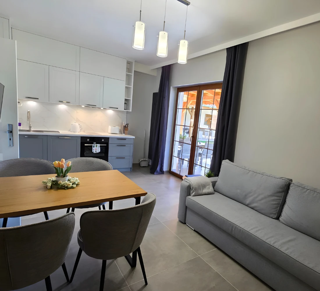 Salon z aneksem kuchennym