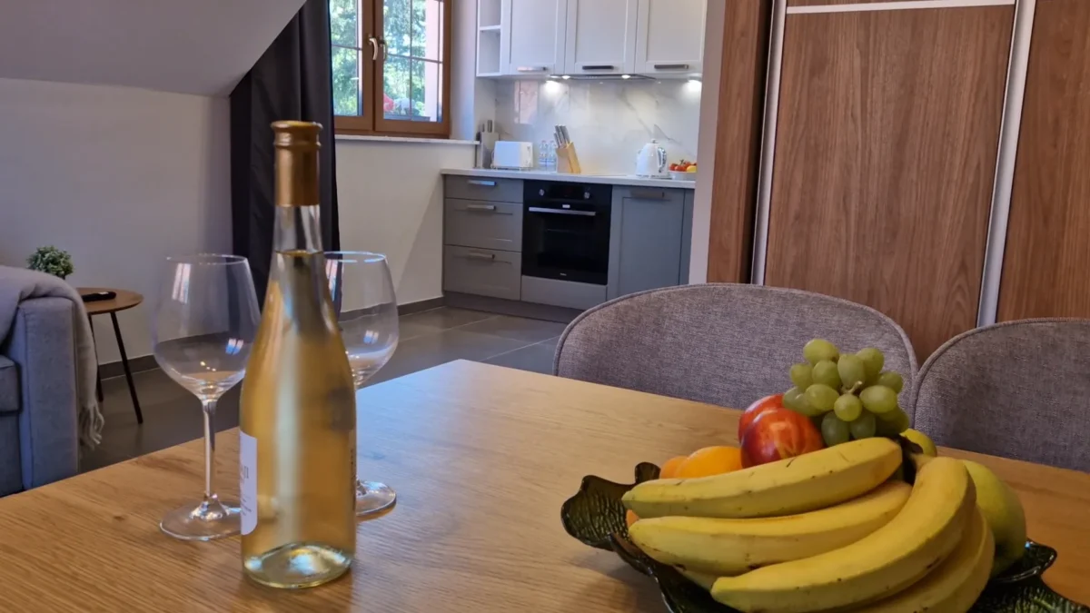 Apartamenty nad jeziorem lubie - w pełni wyposażony aneks kuchenny